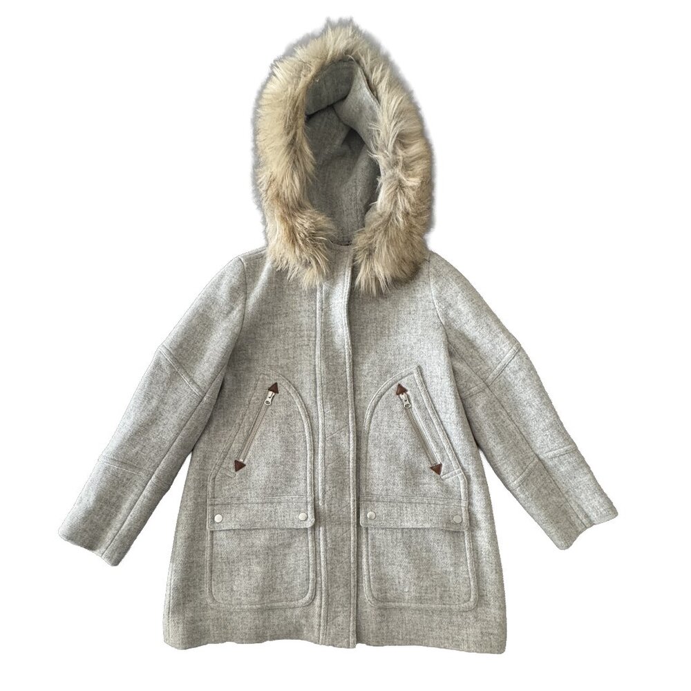 Jcrew Italian Wool Stadium Cloth Coat 10P Gray